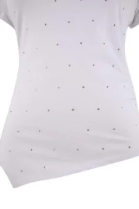 Trendyol Curve WHITE WHITE Rocky Asymmetric Fitted Knitting T-Shirt - Image 5