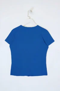 Trendyol Curve Mavi buttoned Rib Knitting Plus Size Blouse - Image 5
