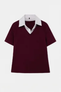 Trendyol Curve Plum Shirt Collar Detailed Flexible Knitting Plus Size Blouse - Image 4