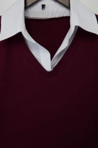 Trendyol Curve Plum Shirt Collar Detailed Flexible Knitting Plus Size Blouse - Image 5