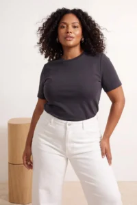 Trendyol Curve Anthracite-Pink 2 Sets Paket Lycra Combed cotton single jersey Knitting Plus Size Blouse - Image 2