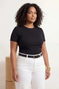 Trendyol Curve Black-Ecru 2 Sets Paket Lycra Combed cotton single jersey Knitting Plus Size Blouse - Image 5
