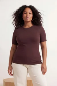 Trendyol Curve Brown-BEIGE 2 Sets Paket Lycra Combed cotton single jersey Knitting Plus Size Blouse - Image 4