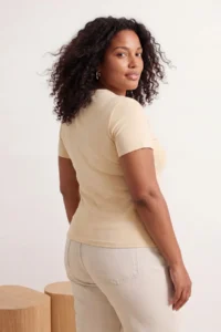 Trendyol Curve Brown-BEIGE 2 Sets Paket Lycra Combed cotton single jersey Knitting Plus Size Blouse - Image 5