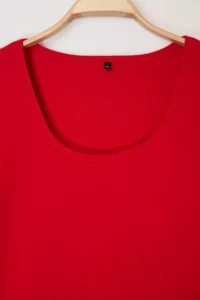 Trendyol Curve Red- Navy Blue 2 Sets Paket Soft Basic Knitting Plus Size Blouse - Image 10