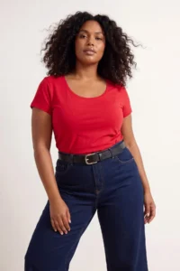 Trendyol Curve Red- Navy Blue 2 Sets Paket Soft Basic Knitting Plus Size Blouse - Image 2