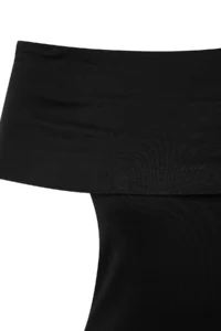 Trendyol Curve Black Carmen Collar Soft Touch Viscose Rib Knitting Plus Size Blouse - Image 5