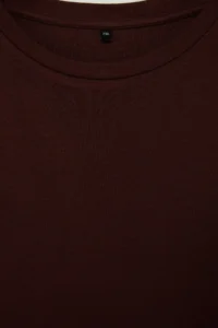 Trendyol Curve Brown Soft Touch Viscose Rib Knitting Plus Size Blouse - Image 5