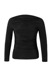 Trendyol Curve Black Boat Neck Draped Sleeveless Flexible Knitting Blouse - Image 4