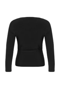 Trendyol Curve Black Boat Neck Draped Sleeveless Flexible Knitting Blouse - Image 6