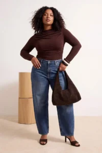 Trendyol Curve Brown Boat Neck Draped Sleeveless Flexible Knitting Blouse - Image 3