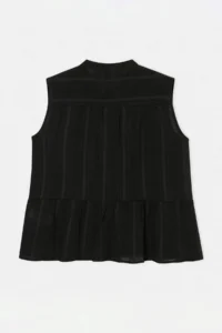Trendyol Curve Black linen look Weaving Plus Size Blouse - Image 3