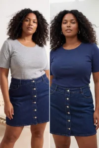 Trendyol Curve Gray Melange-Navy Blue 2 Sets Paket Crew Neck Basic Camisole Knitting Plus Size Blouse