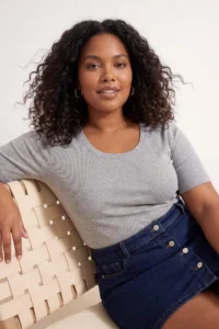 Trendyol Curve Gray Melange-Navy Blue 2 Sets Paket Crew Neck Basic Camisole Knitting Plus Size Blouse - Image 2