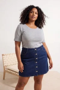 Trendyol Curve Gray Melange-Navy Blue 2 Sets Paket Crew Neck Basic Camisole Knitting Plus Size Blouse - Image 3