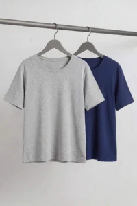 Trendyol Curve Gray Melange-Navy Blue 2 Sets Paket Crew Neck Basic Camisole Knitting Plus Size Blouse - Image 6