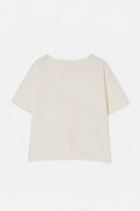 Trendyol Curve Ecru Fitted Boat Neck Drop Sleeve Short Sleeve interlock Knitting Blouse - Image 5