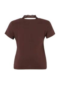 Trendyol Curve Brown Lace Detailed Knitting Plus Size Blouse - Image 7