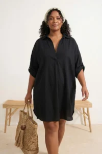 Trendyol Curve beachwear Black Weaving Mini Dress - Image 4