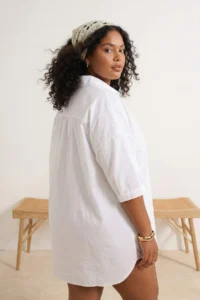 Trendyol Curve beachwear WHITE Weaving Mini Dress - Image 3
