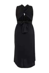 Trendyol Curve Black Fonksiyonel tied up LONG Weaving Beach Dress - Image 10
