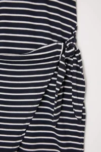 Trendyol Curve Navy Blue Striped Front Binding Detailed Mini Knitting Plus Size Dress - Image 5