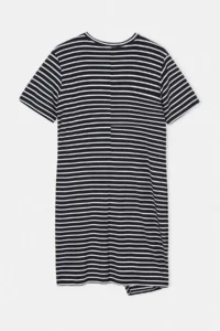 Trendyol Curve Navy Blue Striped Front Binding Detailed Mini Knitting Plus Size Dress - Image 6