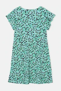 Trendyol Curve Mavi flower patterned Mini A-line V-neck Knitting Plus Size Dress - Image 2