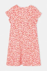 Trendyol Curve Pink Mini flower patterned A-line V-neck  Knitting Plus Size Dress - Image 5