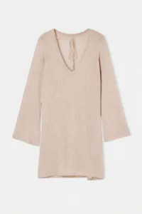 Trendyol Curve beachwear Beige Back Detailed Mini Knitwear Beach Dress - Image 4