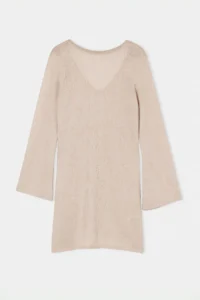 Trendyol Curve beachwear Beige Back Detailed Mini Knitwear Beach Dress - Image 6