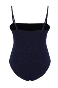 Trendyol Curve Saks Blue Strapless Removable Sleeveless Buoyant Silvery Plus Size Swimsuit - Image 6