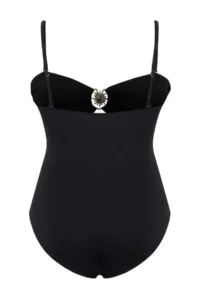 Trendyol Curve Black Removable Sleeveless Strapless Sunglasses with accessories Plus Size Swimsuit - Image 6