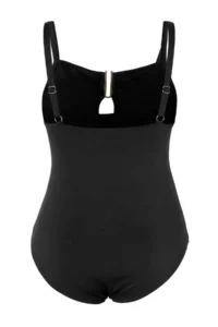 Trendyol Curve Black Square Neck with accessories Drapeli Plus Size Swimsuit - Image 5