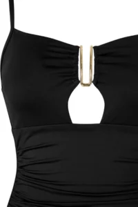 Trendyol Curve Black Square Neck with accessories Drapeli Plus Size Swimsuit - Image 6