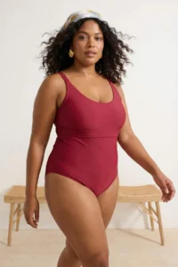 Trendyol Curve Cherry Effective for thinning Shaping Plus Size Swimsuit - Image 2