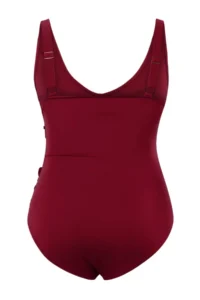 Trendyol Curve Burgundy Effective for thinning Shaping Double breasted Detailed Swimsuit - Image 6