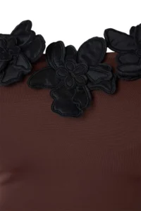 Trendyol Curve Brown Flower with accessories Strapless Thin Sleeveless Plus Size Swimsuit - Image 5