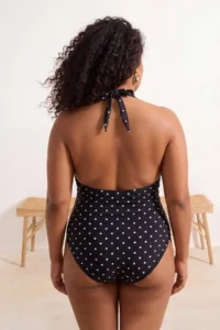 Trendyol Curve Black Puantiye Patterned Barbell Neck Plus Size Swimsuit - Image 3
