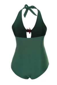 Trendyol Curve Emerald Green Coral with accessories Plus Size Swimsuit - Image 6