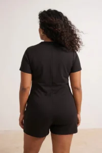 Trendyol Curve Black Zipper Detailed OF shorts Swimmer/Surfer Covered Plus Size Swimsuit - Image 3