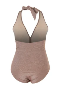 Trendyol Curve Brown Simli with accessories Deep V-neck Plus Size Swimsuit - Image 7