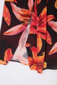 Trendyol Curve beachwear Black flower patterned Plus Size Beach Skirt - Image 5