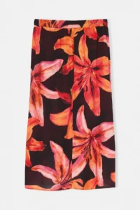 Trendyol Curve beachwear Black flower patterned Plus Size Beach Skirt - Image 6