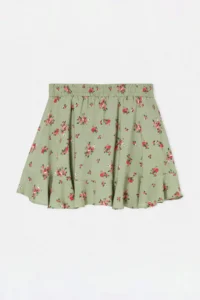 Trendyol Curve Green Floral Mini Weaving Plus Size Shorts Skirt - Image 6