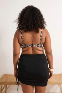 Trendyol Curve beachwear Black Side Shirred Knitting Plus Size Beach Skirt - Image 3