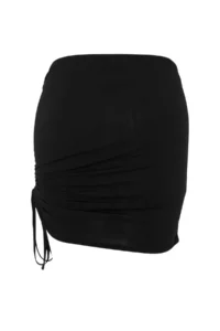 Trendyol Curve beachwear Black Side Shirred Knitting Plus Size Beach Skirt - Image 6
