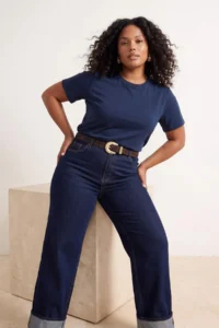 Trendyol Curve Black-WHITE-Navy Blue 3 Sets Paket Oversized Basic Plus Size T-Shirt - Image 2