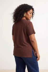 Trendyol Curve Brown-WHITE-Blue 3 Sets Paket Oversized Basic Plus Size T-Shirt - Image 7