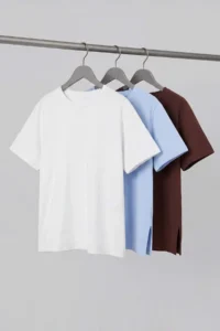 Trendyol Curve Brown-WHITE-Blue 3 Sets Paket Oversized Basic Plus Size T-Shirt - Image 8
